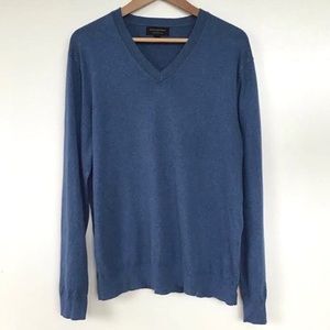 Men's Banana Republic Blue Premium Luxe Yarn V-Neck Sweater